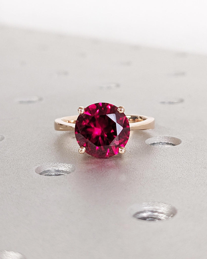 Ruby Ring, Unique Engagement Ring, Solitaire Ring, Round Ruby Ring, Ruby Jewelry, Ruby Solitaire, Gemstone Solitaire, Beautiful Ring, Red