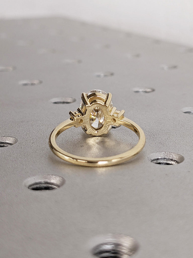 0.5-4ct Moissanite Ring, 14k Gold Engagement Ring, Wedding Rings Women, Personalized Ring, Oval and Round Moissanite Rings, Proposal Ring