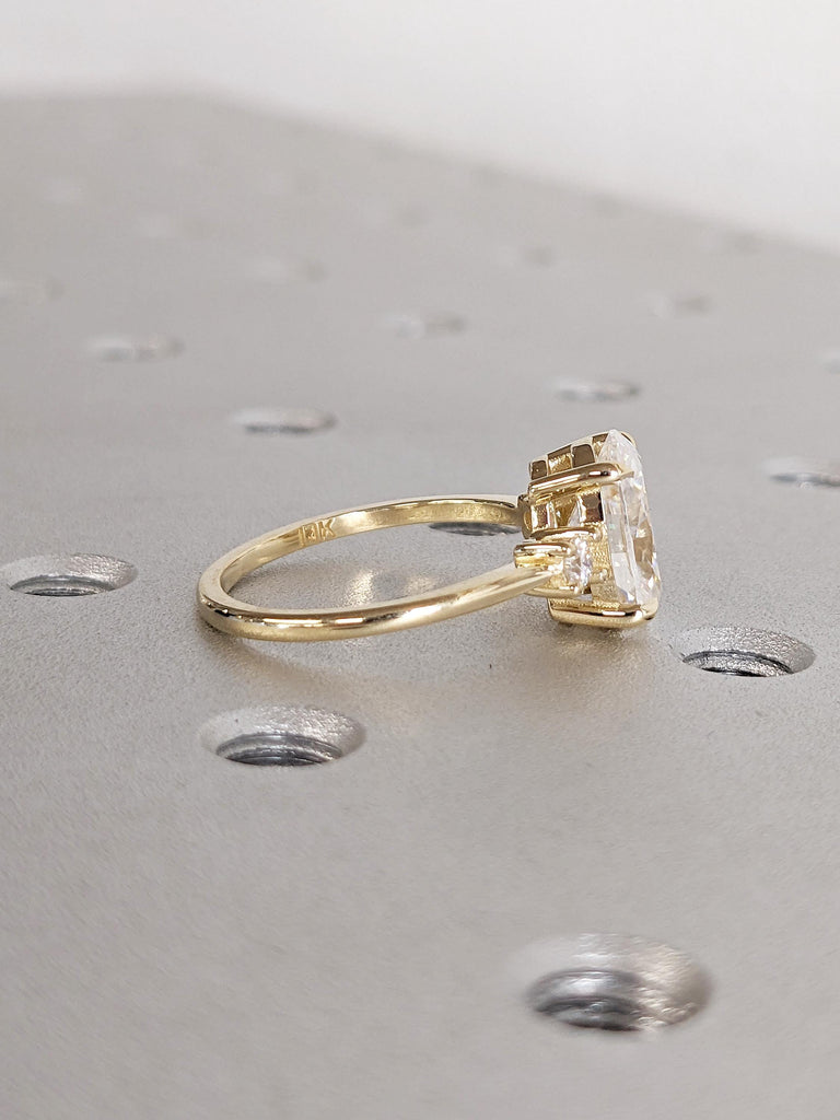 0.5-4ct Moissanite Ring, 14k Gold Engagement Ring, Wedding Rings Women, Personalized Ring, Oval and Round Moissanite Rings, Proposal Ring