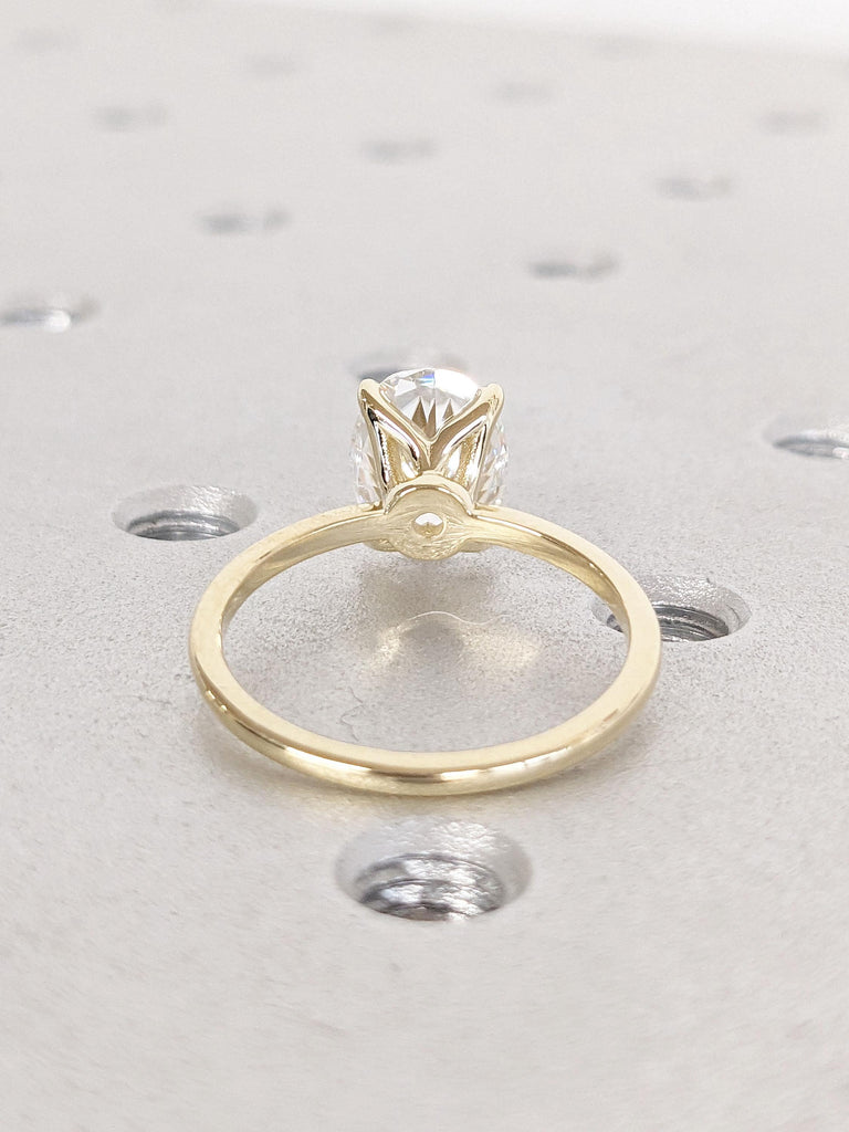 2ct Oval Moissanite Engagement Ring | Oval Solitaire Moissanite Ring 14k Solid Gold Ring | Anniversary Gift Ring Bridal Ring | Daily Ring
