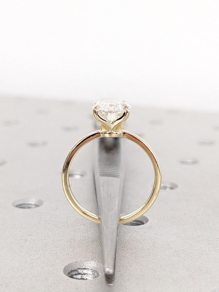 2ct Oval Moissanite Engagement Ring | Oval Solitaire Moissanite Ring 14k Solid Gold Ring | Anniversary Gift Ring Bridal Ring | Daily Ring