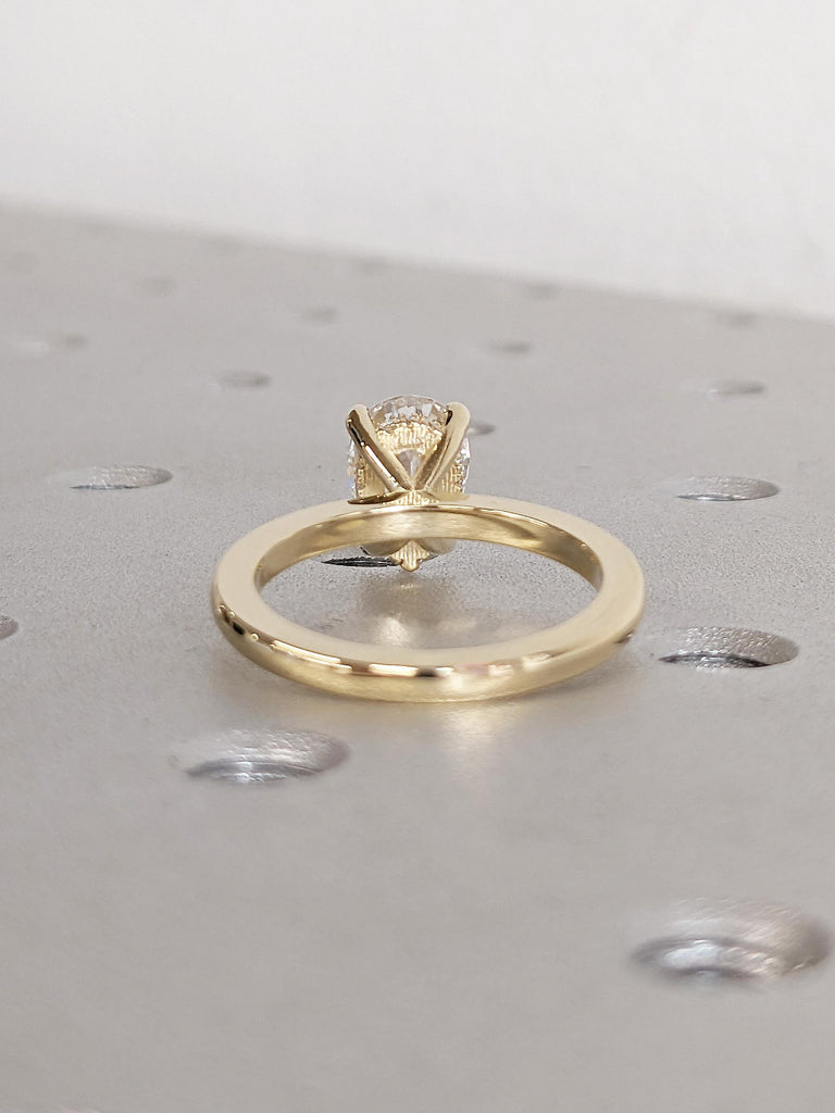 Unique 14k Solid Gold Ring, Pear Moissanite Ring, Hidden Halo Engagement Ring, Promise Rings for Women, Pear Cut Ring, Bridal Gift for Her