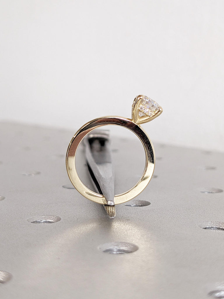 Unique 14k Solid Gold Ring, Pear Moissanite Ring, Hidden Halo Engagement Ring, Promise Rings for Women, Pear Cut Ring, Bridal Gift for Her