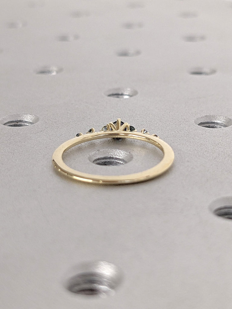 Unique Blue Sapphire Engagement Ring | 14k Gold Minimalist Engagement Ring | Promise Ring for Her | Thin Gold Ring | Small Sapphire Ring