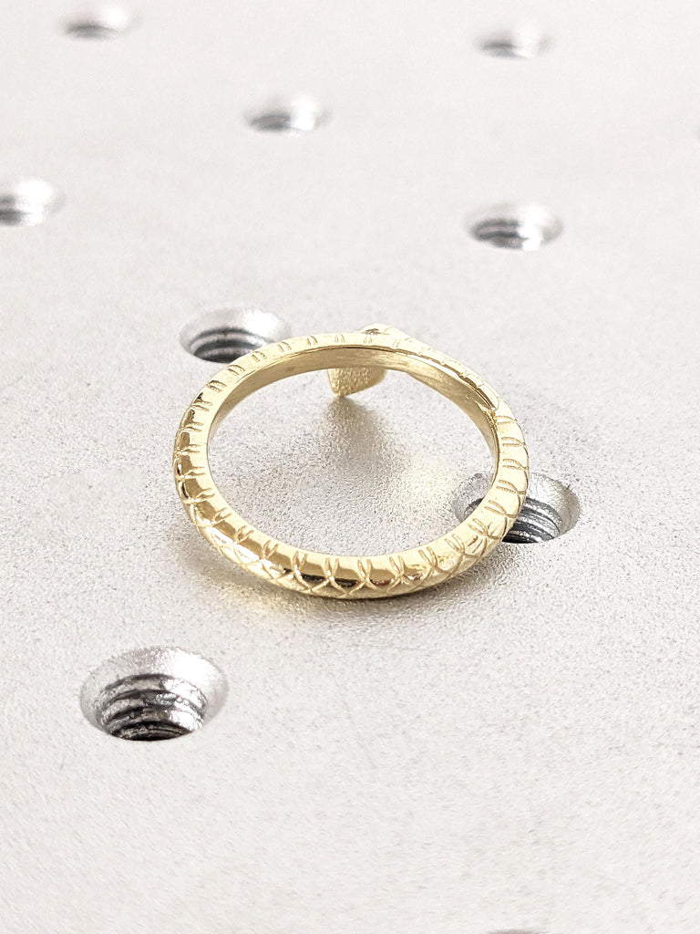 Natural Diamond Gold Snake Ring | 14K 18K Yellow Gold Rings For Women | Engagement Serpent Ring | Handmade Anniversary Ring Gifts For Her