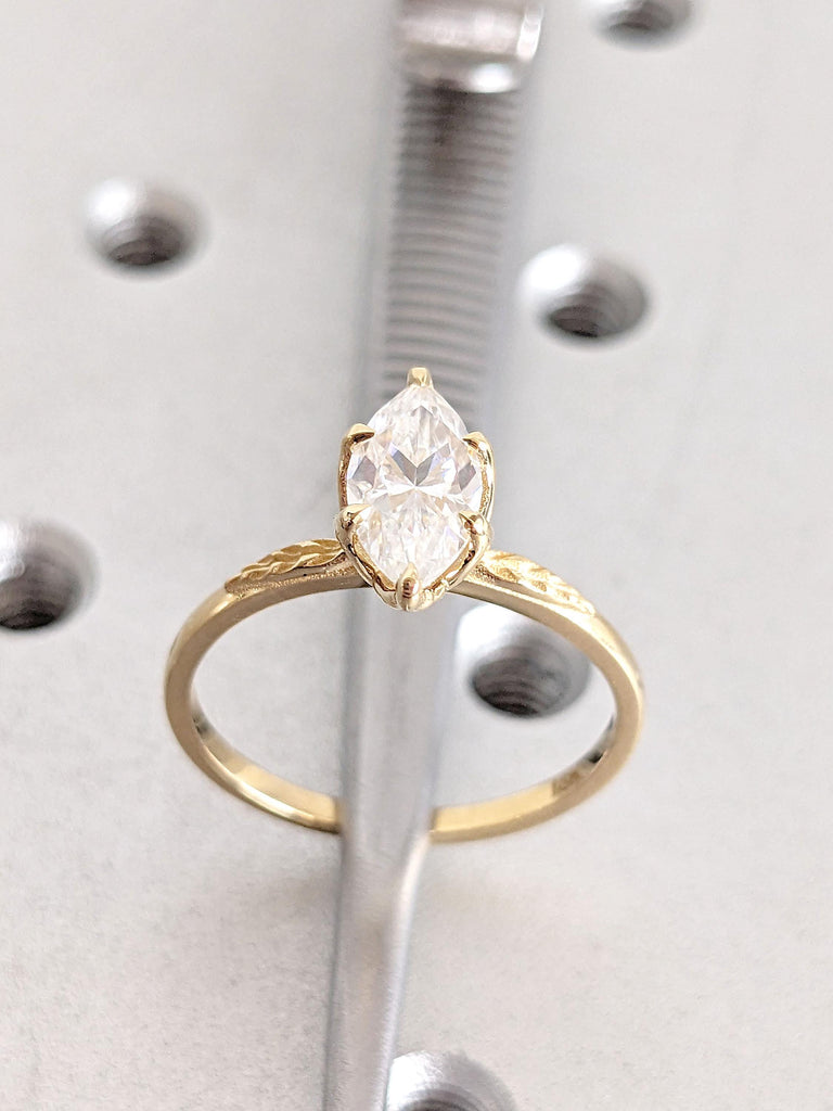 Marquise Diamond Engagement Ring | Genuine Lab Grown Diamond Anniversary Ring | Solitaire Ring for Anniversary Gift | Marquise Cut Proposal Ring