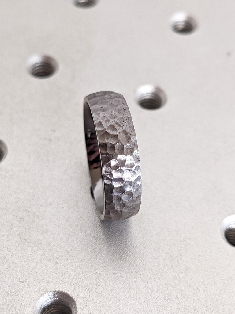 Tantalum Wedding Ring Band, 6mm Width. Matt/Brushed Finish, Comfort Fit FREE Engraving! Mens Alternative Dark Metal Ring