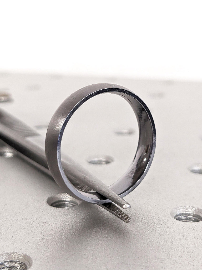 Tantalum Wedding Ring. Matt Finish Pure Tantalum Wedding Ring. Hypoallergenic Comfort Fit, Court Shaped Tantalum Ring for Him