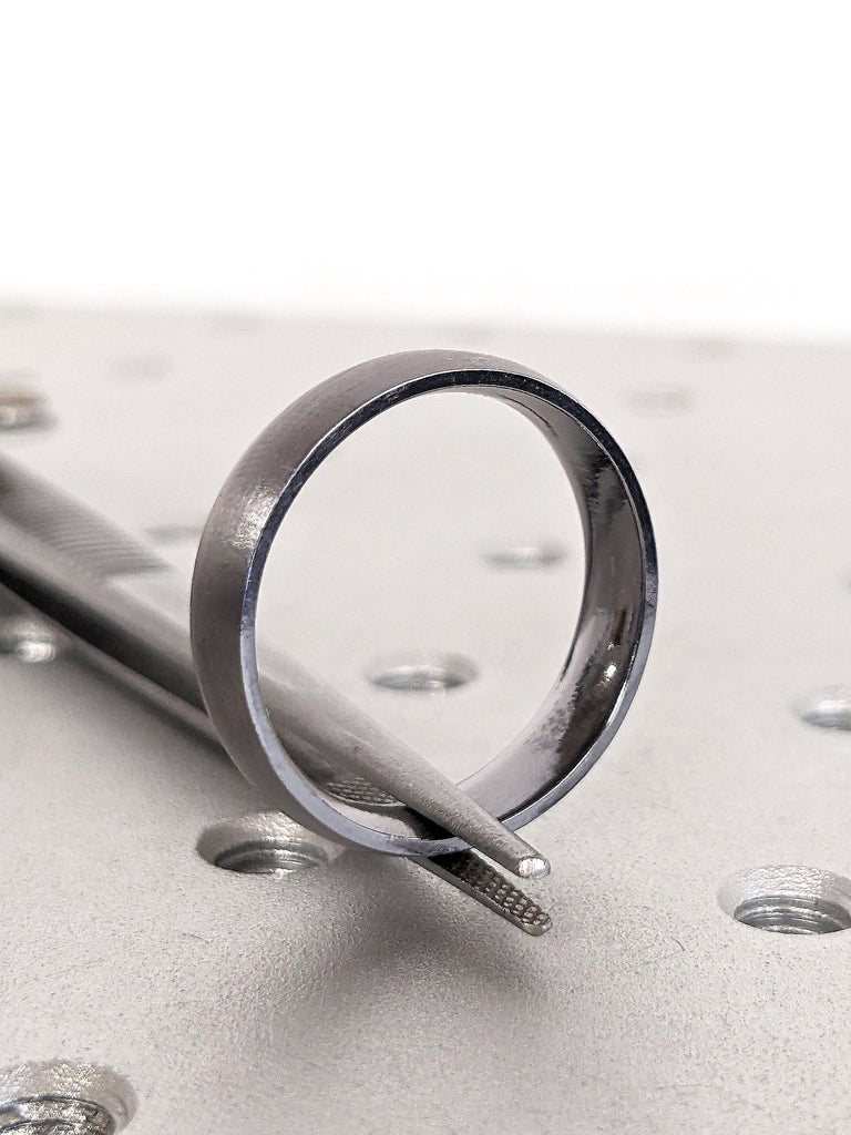 Tantalum Wedding Ring. Matt Finish Pure Tantalum Wedding Ring. Hypoallergenic Comfort Fit, Court Shaped Tantalum Ring for Him