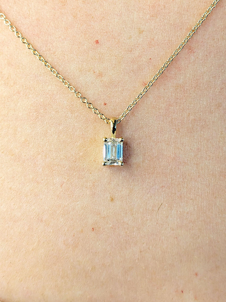 0.5ct Lab Grown Diamond Pendant Necklace | Gift for Her Sister Mother | Solid Gold Necklace