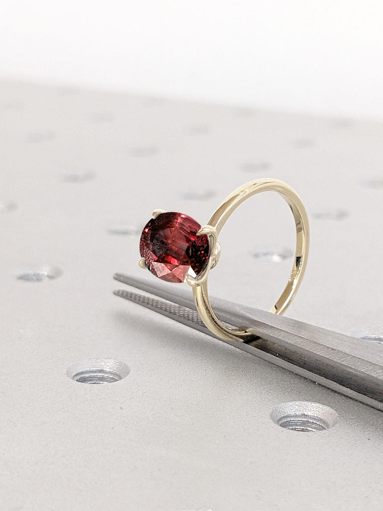 2 Carat Oval Lab Created Ruby Solitaire Ring | Engagement Ring, 14k 18K Gold Rings for Women