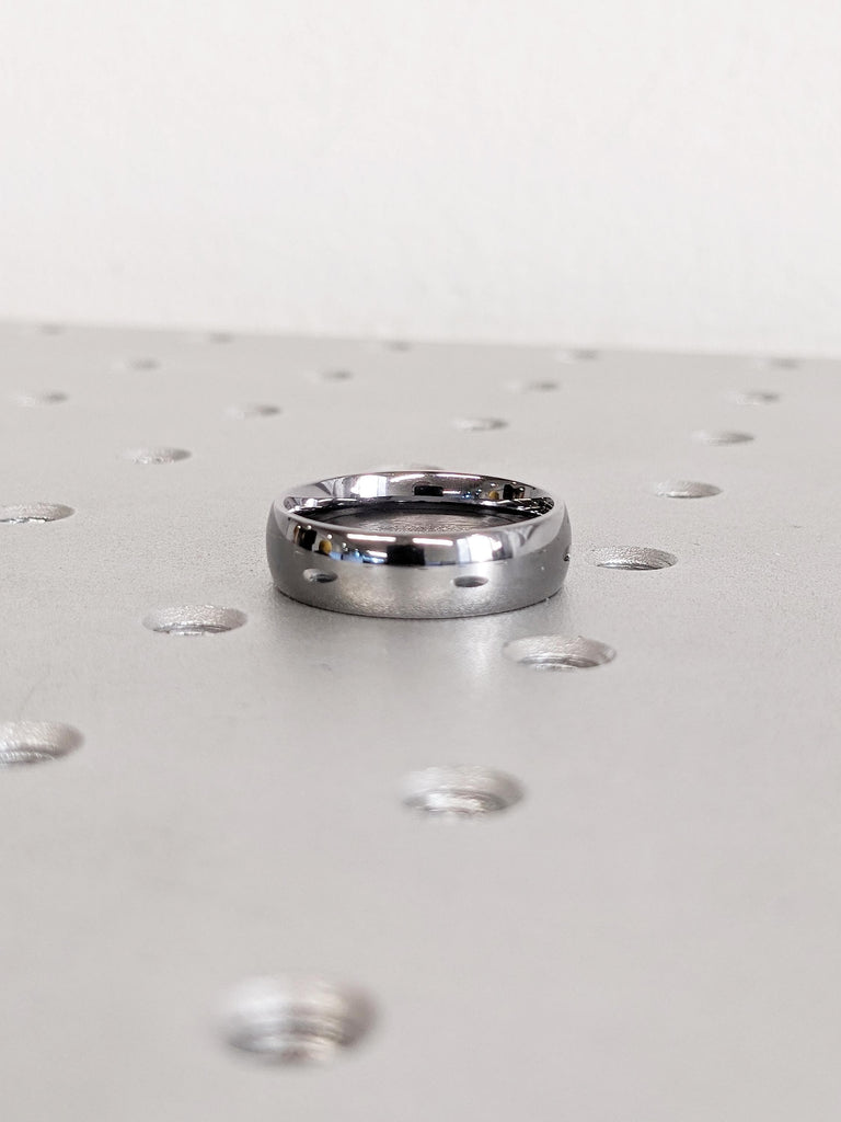 6mm Court Shape Gunmetal Gray Tantalum Mens Wedding Band | Hypoallergenic Alternative Metal Rings for Him | Simple Wedding Ring Comfort Fit