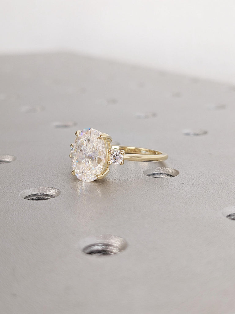 0.5-4ct Moissanite Ring, 14k Gold Engagement Ring, Wedding Rings Women, Personalized Ring, Oval and Round Moissanite Rings, Proposal Ring