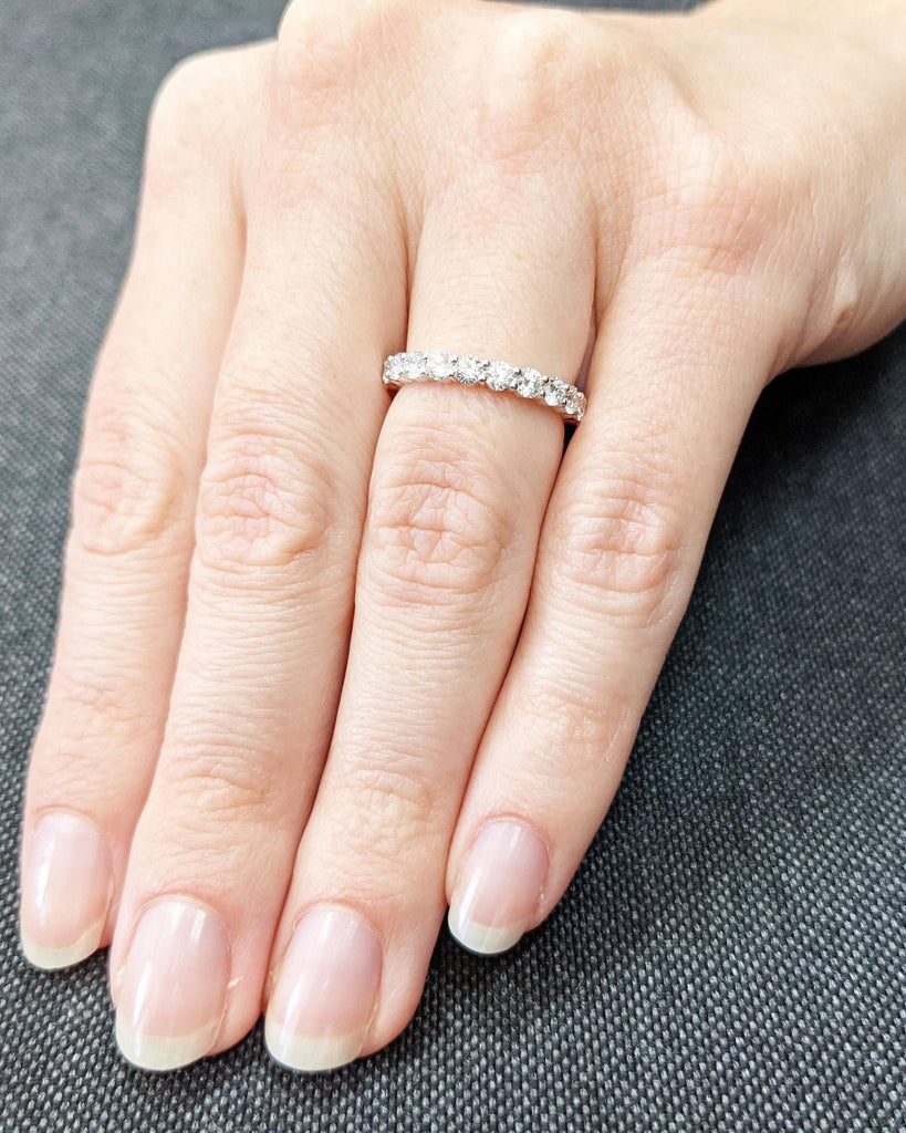 14k White Gold Rings for Women | Natural Diamond Wedding Ring | 3/4 Eternity Lab Grown Diamond Rings