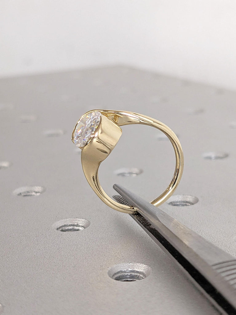 Bezel set Ring | Bezel Lab Grown Diamond Solitaire Engagement Ring