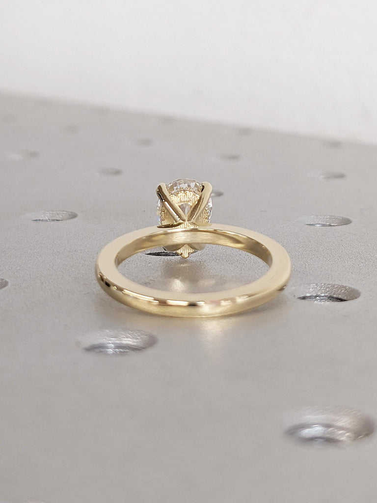 Pear Cut Lab Grown Diamond Ring | Dainty 14k Solid Gold Ring | Diamond Hidden Halo Anniversary Ring | Statement Promise Ring | Gift for Wife