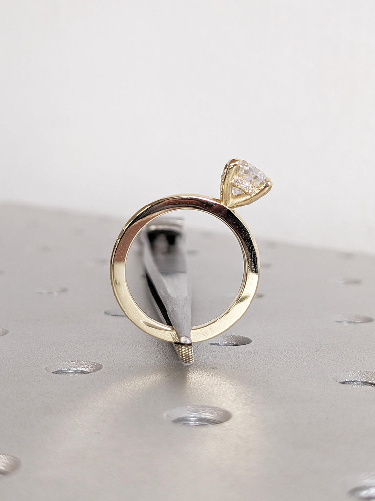 Pear Cut Lab Grown Diamond Ring | Dainty 14k Solid Gold Ring | Diamond Hidden Halo Anniversary Ring | Statement Promise Ring | Gift for Wife