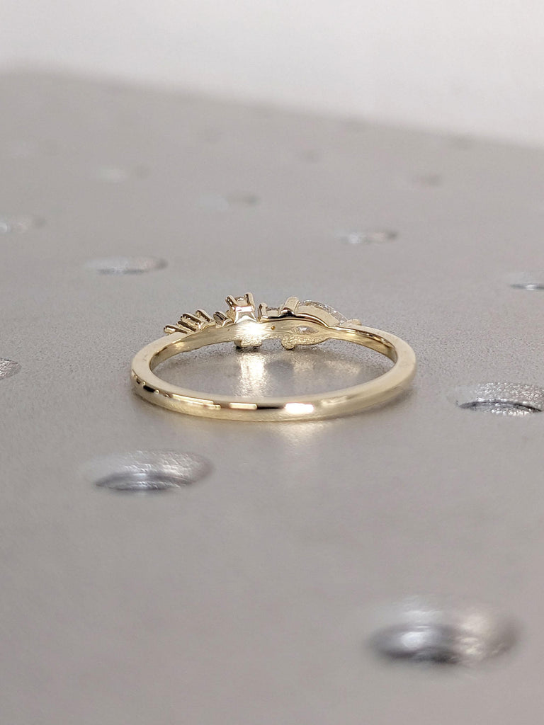 Diamond Promise Ring | 7 Stones Engagement Ring | F VS1 Lab Created Diamond | 14k Solid Gold Ring | IGI Certified Diamond Stacking Ring