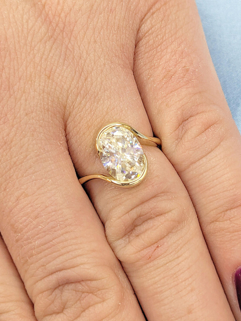 14k Gold Engagement Ring | Yellow Gold Oval cut IGI Diamond Solitaire Ring | Wedding Anniversary Ring for Wife | Lab Diamond Statement Ring