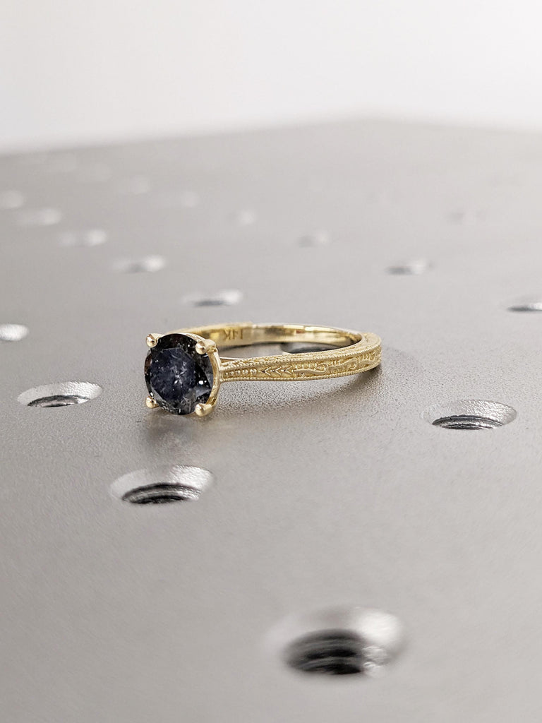 Salt and Pepper Engagement Ring