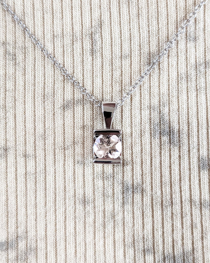 0.5ct Lab Grown Diamond Pendant Necklace | 18k White Gold Necklace for Girlfriend | Everyday Wear Gold Chain Necklace