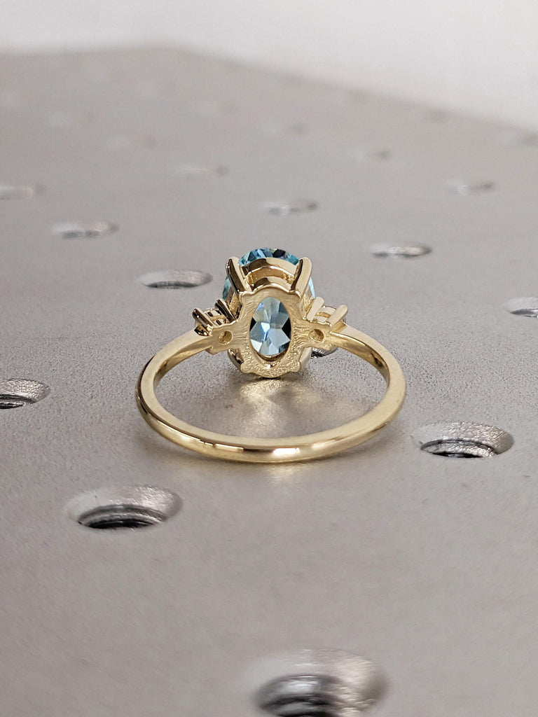 Art Deco 14k Gold Aquamarine Ring