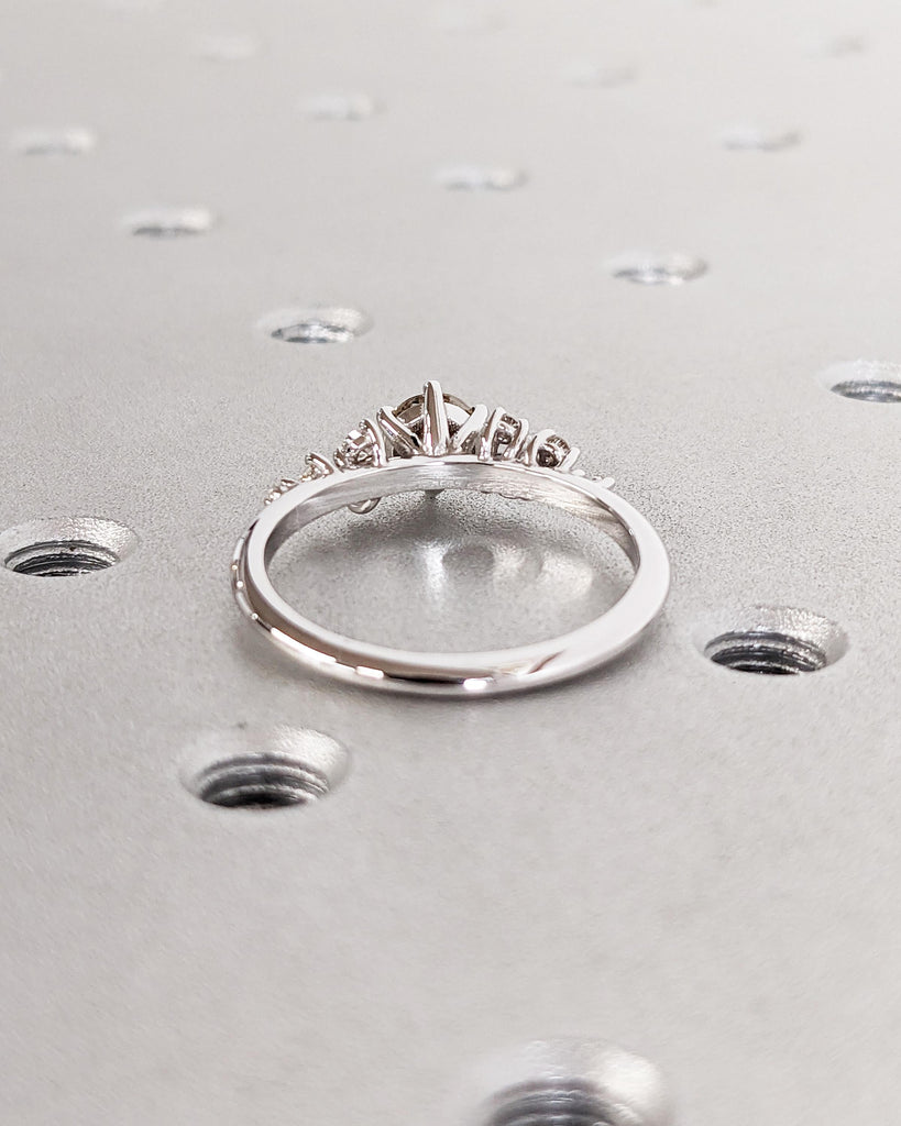 Vintage Diamonds Engagement Ring 0.5CT Champagne Diamonds Gold Unique Snowdrift 6 Prong Engagement Ring Brown Diamond Wedding Ring for Women
