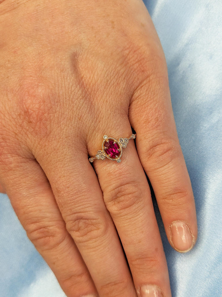Ruby Gemstone Ring, Gift for Wife