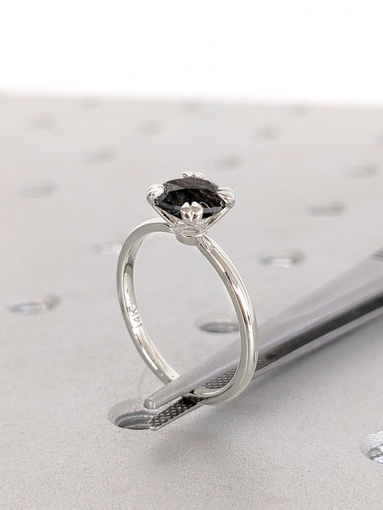 Comfort Fit 14k 18k White Gold Rings for Women | Simple Diamond Ring