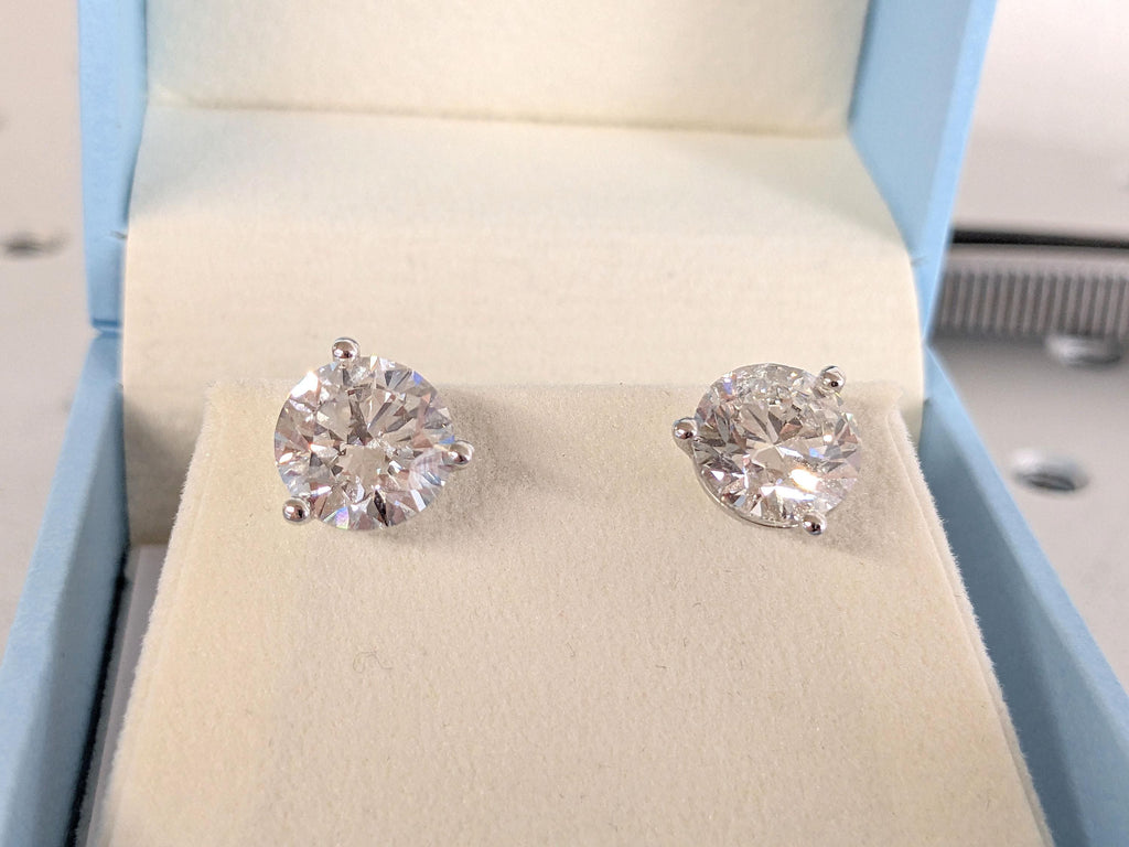 Lab Grown Diamond Solitaire Earrings | 14k Gold Earrings | Wedding Earrings | 3 Prong Martini IGI Diamond Earrings | Women Studs Earrings