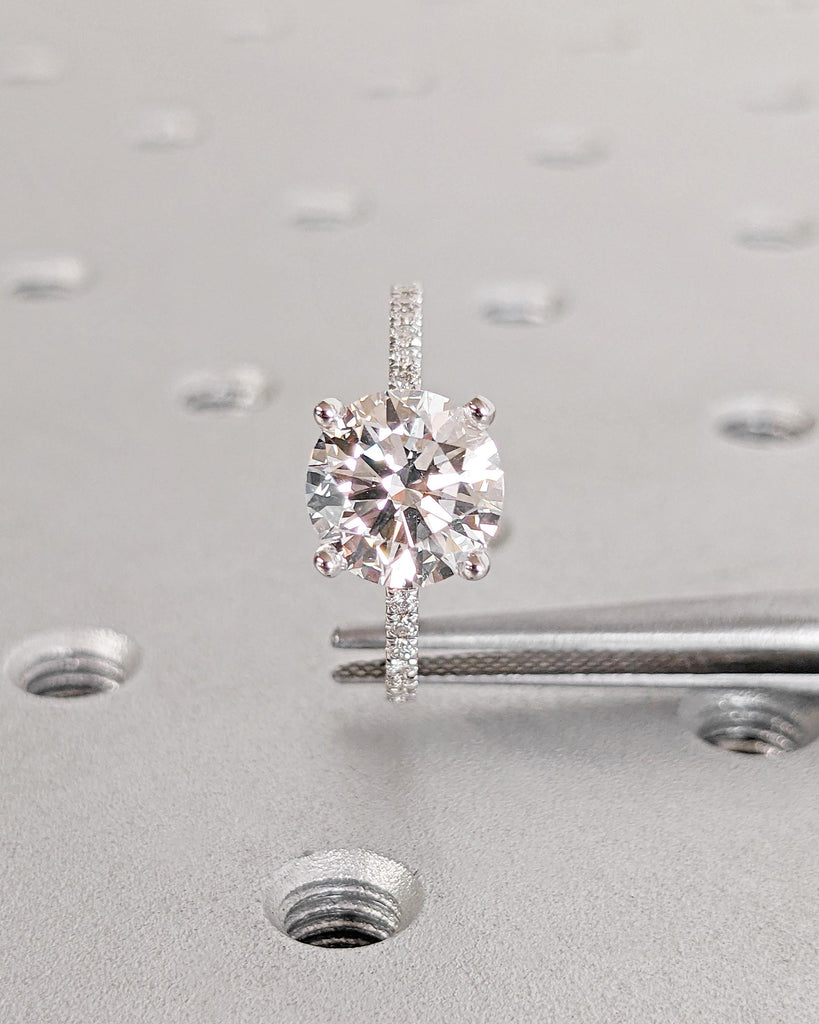 2CT Round Cut Lab Diamond Engagement Ring | White Gold Promise Ring | Dainty Diamond Proposal Ring | Personalized Wedding Ring | Anniversary