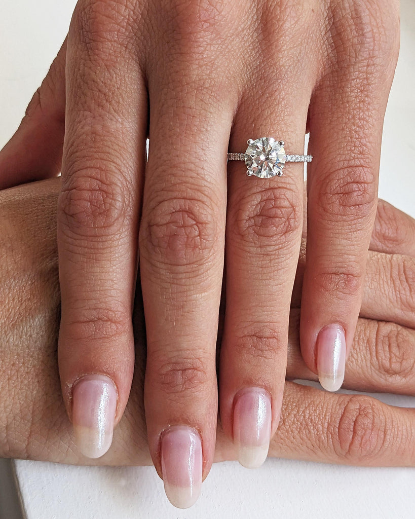 2CT Round Cut Lab Diamond Engagement Ring | White Gold Promise Ring | Dainty Diamond Proposal Ring | Personalized Wedding Ring | Anniversary