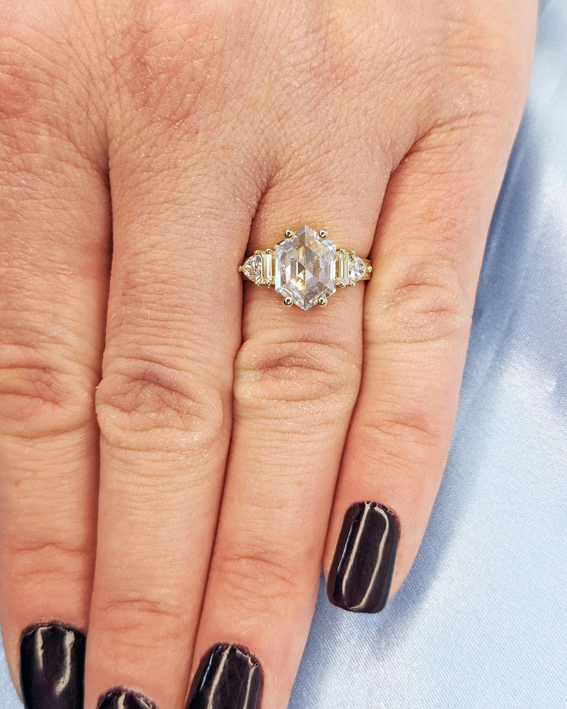 Filigree Ring, Baguette Trillion Hexagon Ring