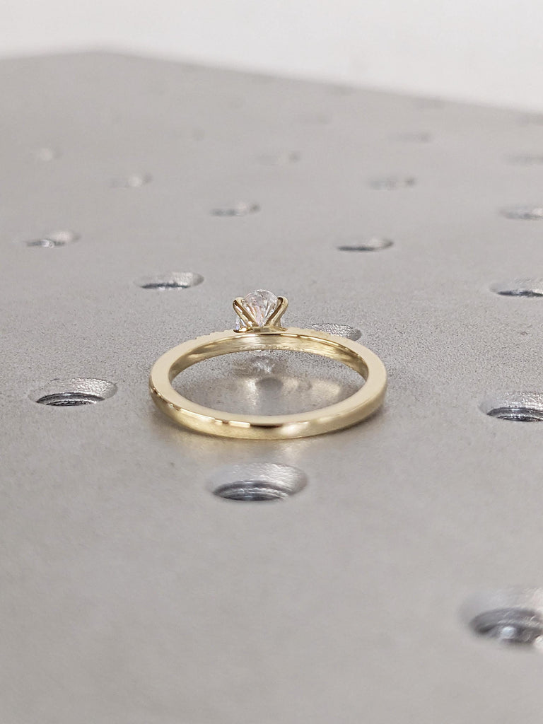 Unique Moissanite Ring, Oval Engagement Ring, Vintage 14k Gold Promise Ring for Her, Moissanite Personalized Ring, Engagement Gifts for Her