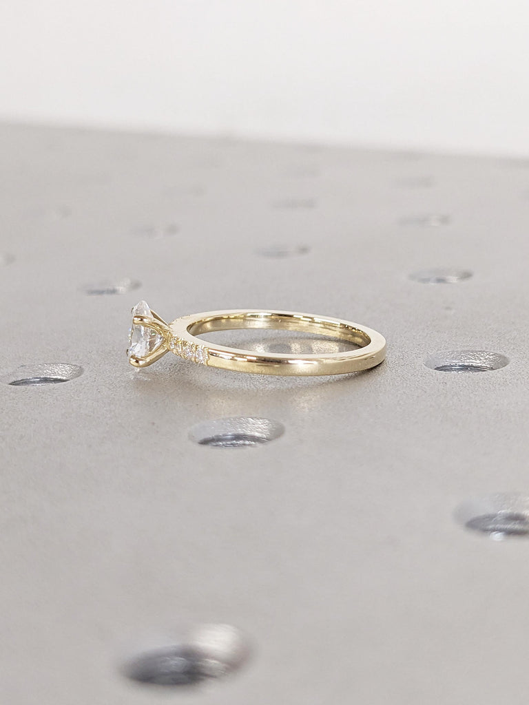 Unique Moissanite Ring, Oval Engagement Ring, Vintage 14k Gold Promise Ring for Her, Moissanite Personalized Ring, Engagement Gifts for Her