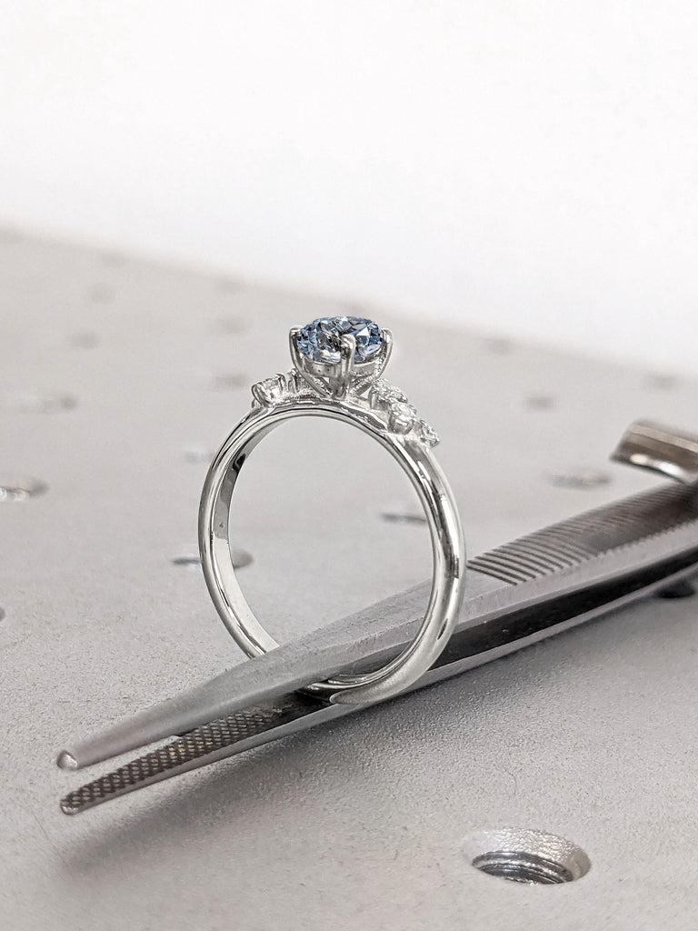1 Carat, 2ct Aquamarine Ring | Handmade Round Cut Ring | White Gold Ring Beautiful Engagement Ring | Wedding Ring, Promise Ring Women Gift