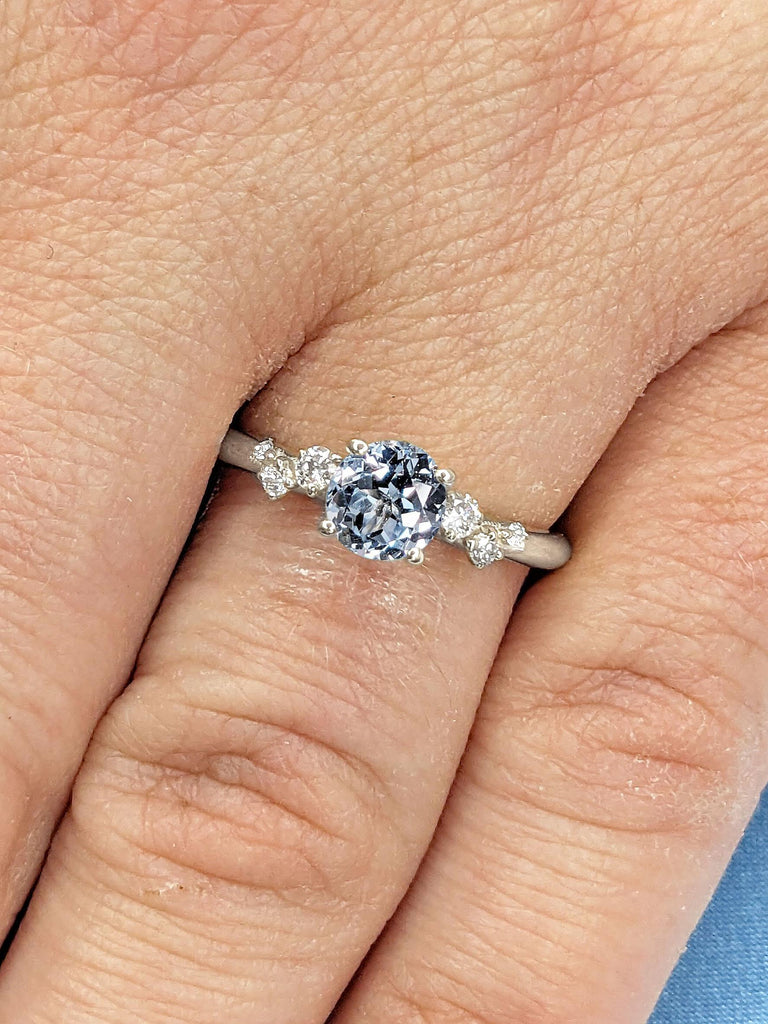 Dainty Aquamarine Ring, Aquamarine Stacking Ring, March Birthstone, Minimalist Lab Aquamarine Ring, Gift for Her, Gemstone Ring, Promise Ring, Dainty Ring