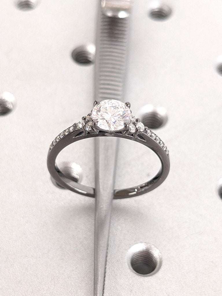 D Color VS1 Lab Grown Diamond Art Deco Promise Ring | Woman Bridal Ring | Multi Stone Diamond Ring