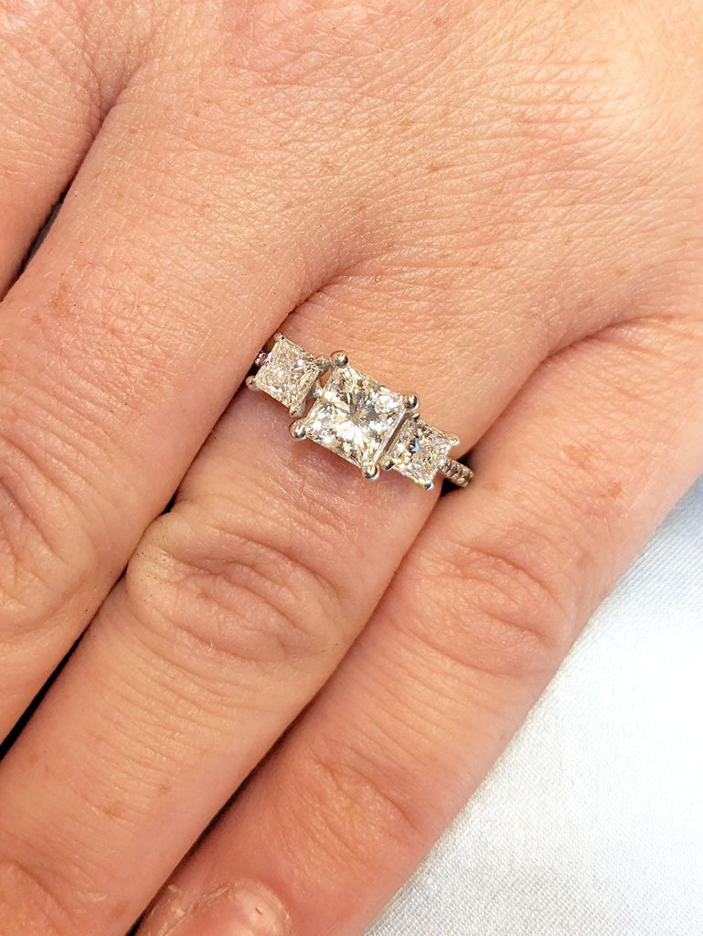 14k White Gold Engagement Ring for Her | Best Man Made Diamond Proposal Ring | D/F VVS Lab Created Diamond