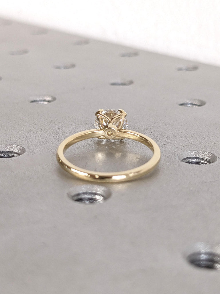 Tulip Floral Engagement Ring | Lotus Flower Basket Setting Ring | Unique Engagement Ring