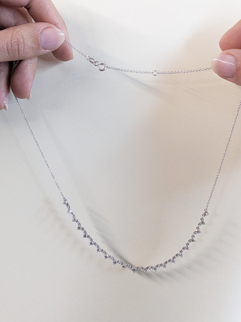 Starstruck Moissanite Necklace | White Gold Necklace | Floating Moissanite Necklace | Unique Necklace | Best Gift for Mom | Necklace Pendant