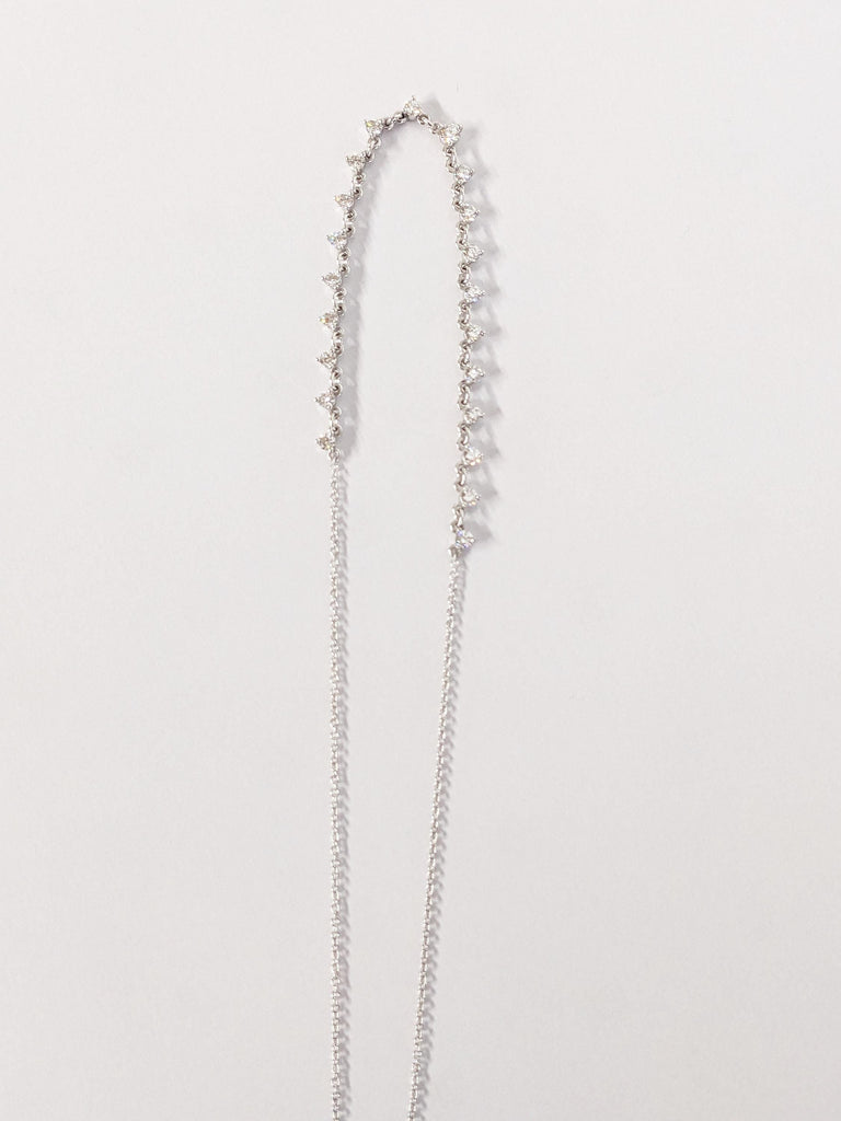 Floating Diamond Necklace for Women, 14k White Gold Necklace, Starstruck Diamond Necklace, Diamond Pendant, Gift for Her, Dainty Necklace