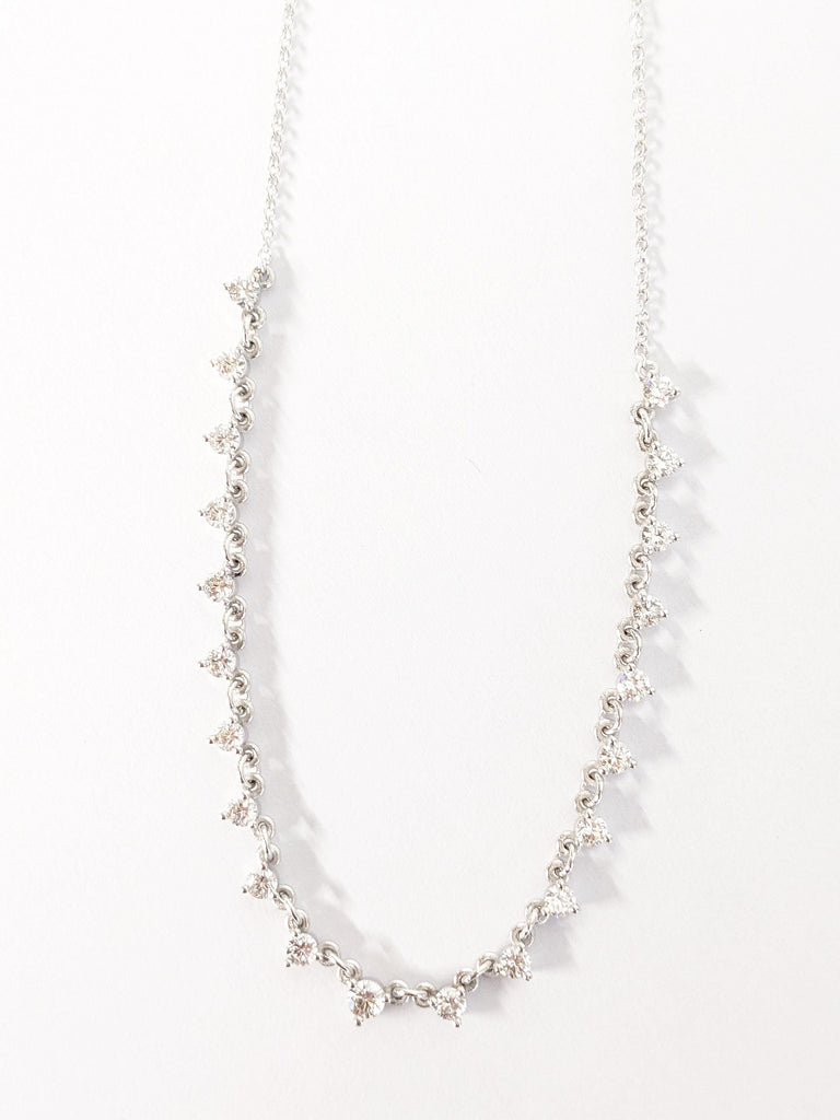 14k White Gold Necklace, Lab Grown Diamond Necklace, Wedding Necklace, Diamond Chain, Starstruck Necklace, Vintage Necklace, Bridal Necklace