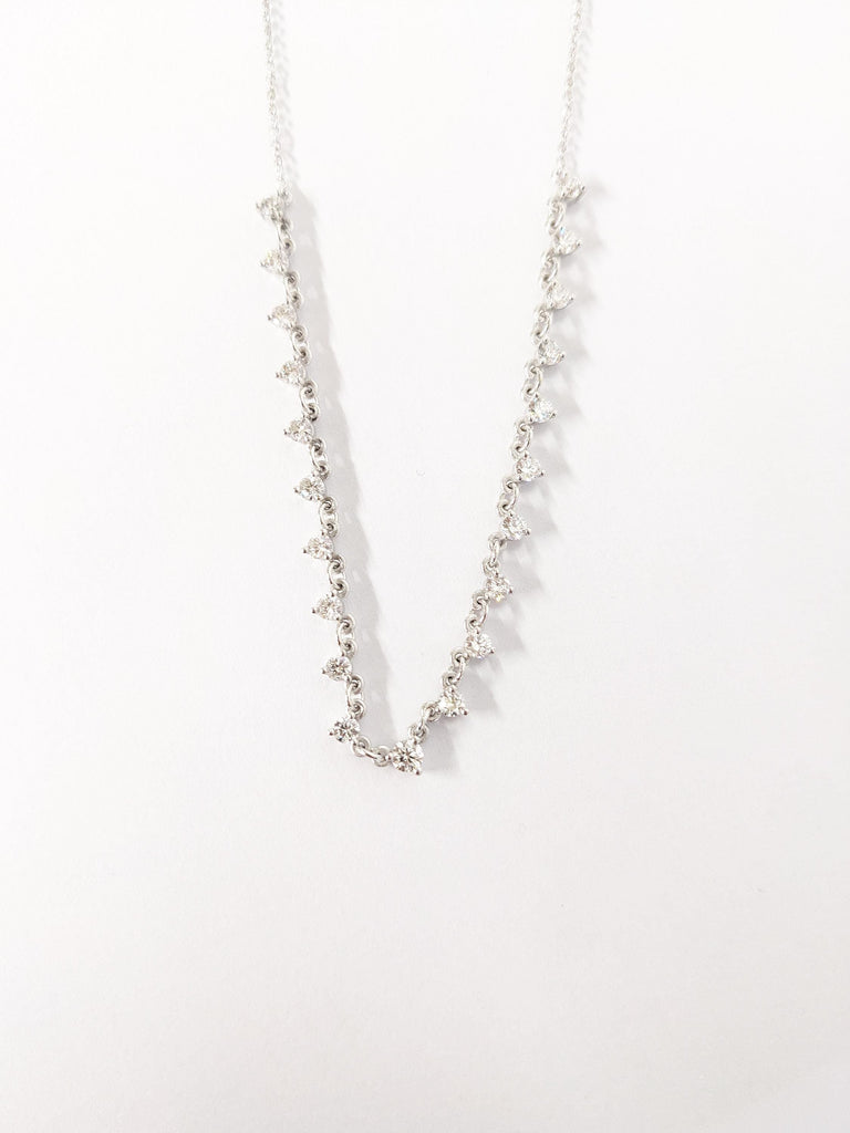 14k White Gold Necklace, Lab Grown Diamond Necklace, Wedding Necklace, Diamond Chain, Starstruck Necklace, Vintage Necklace, Bridal Necklace