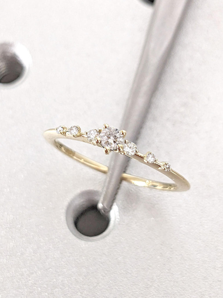 Unique Lab Grown Diamond Engagement Ring | 14k Gold Minimalist Engagement Ring | Promise Ring for Her | Dainty Engagement Ring | Small Diamond Ring