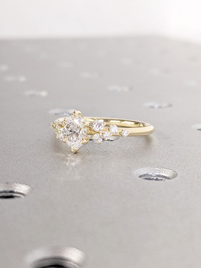 Certified Man Made Diamond Engagement Ring | 14k 18k Gold Rings for Women | White Yellow Rose