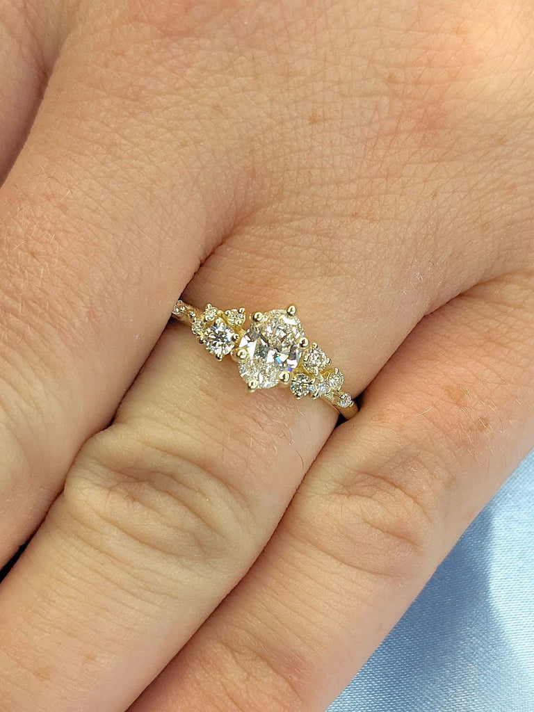 0.5ct White Moissanite 14k Yellow Gold Engagement Ring for Women