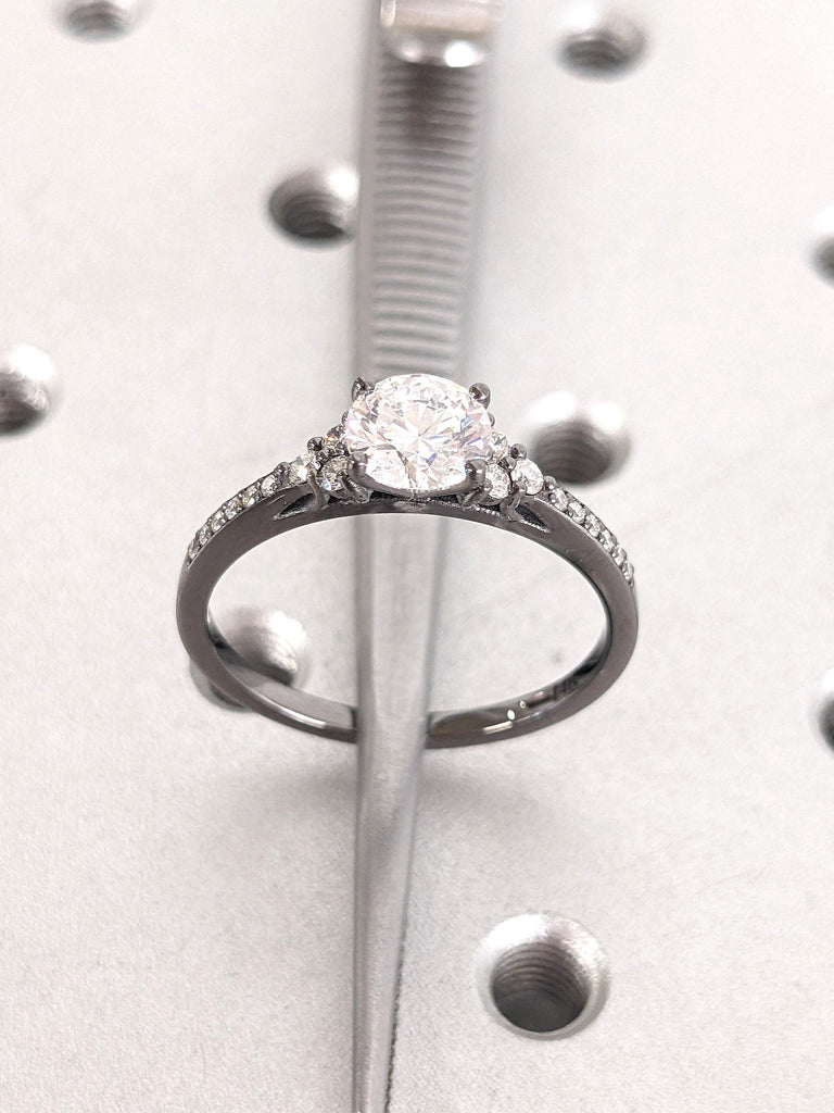 D Color VVS Moissanite Art Deco Promise Ring | Woman Bridal Ring | Multi Stone Diamond Cluster Ring