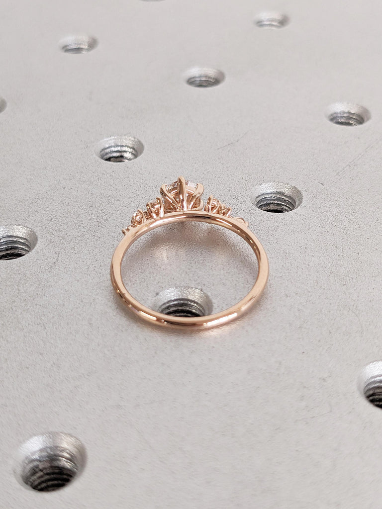 Lab Grown Diamond Engagement Ring | Rose Gold Diamond Wedding Ring | Dainty Diamond Ring | Snowdrift Lab Diamond Ring | Unique Cluster Rings