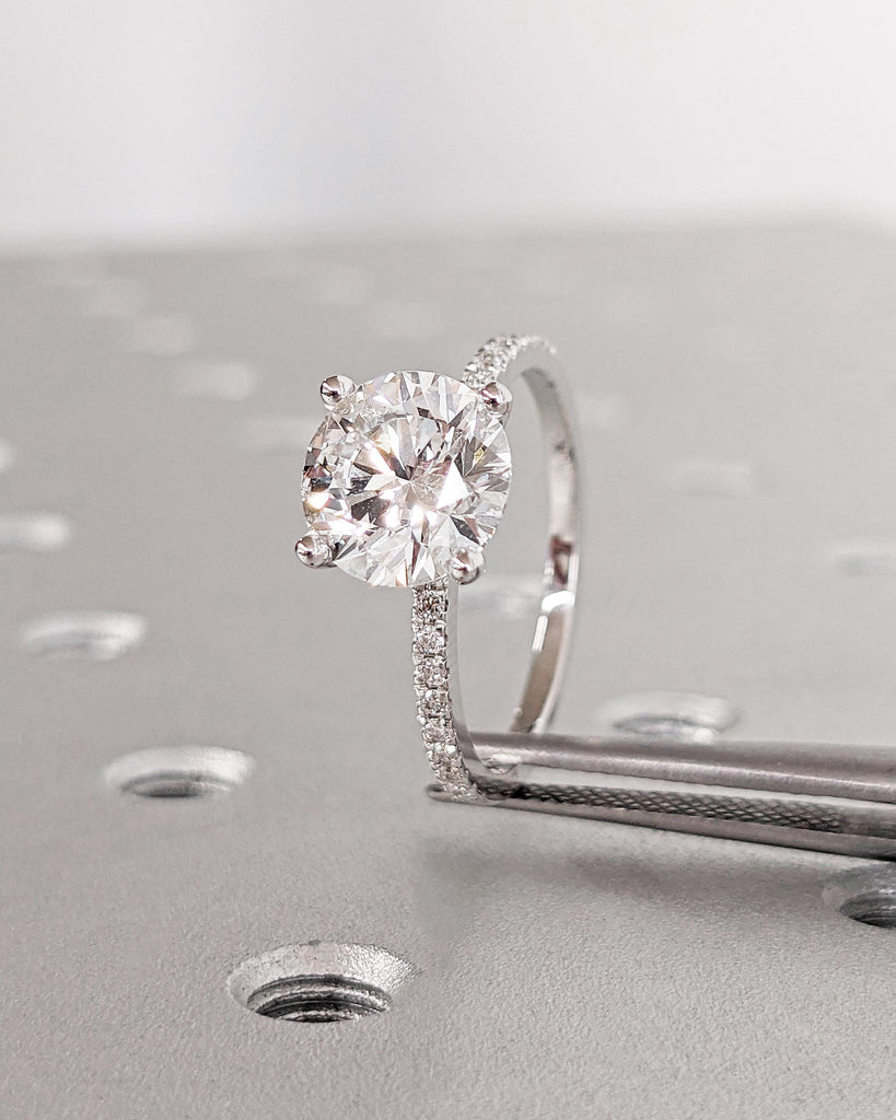 2CT Round Cut Lab Diamond Engagement Ring | White Gold Promise Ring | Dainty Diamond Proposal Ring | Personalized Wedding Ring | Anniversary